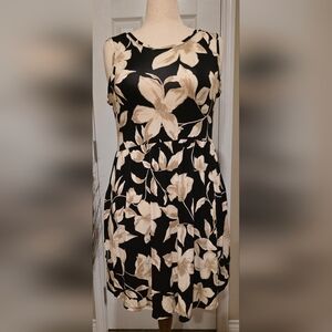 Maurice's 24/7 Danica Sleeveless Floral Black and Cream Dress